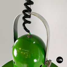 Charger l'image dans la galerie, Chandelier in green metal and plexiglass, 1970s