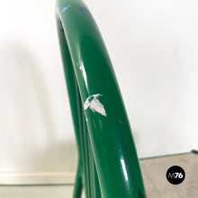画像をギャラリービューアに読み込む, Green metal and grey straw chairs, 1980s