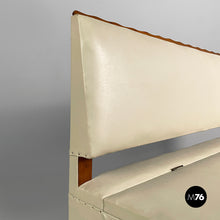 Load image into Gallery viewer, Bench in wood and white leather, 1940s