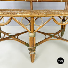 画像をギャラリービューアに読み込む, Two-seater outdoor bench in rattan, early 1900s