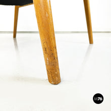 Load image into Gallery viewer, Armchair in wood, green and white velvet, 1960s