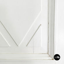 画像をギャラリービューアに読み込む, Double swing door entirely in white wood, early 1900s