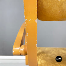 Carica l'immagine nel visualizzatore di Gallery, Yellow fabric and wooden chair by Bros/s, 1980s