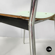 将图片加载到图库查看器,Chairs in aqua green formica and metal, 1960s