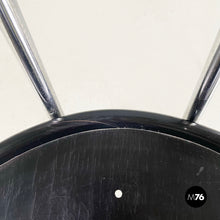 将图片加载到图库查看器,Chairs in black wood and metal rod, 1980s