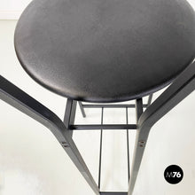 画像をギャラリービューアに読み込む, High stool in black metal and rubber, 1980s