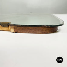 画像をギャラリービューアに読み込む, Full-length wall mirror with brass and glass details, 1940s