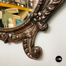 画像をギャラリービューアに読み込む, Oval wall mirror in silvered copper, early 1900s