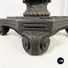 画像をギャラリービューアに読み込む, Coffee table in cast iron, black and white marble, early 1900s
