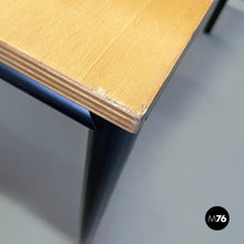 Charger l'image dans la galerie, Dining table or desk in wood and black metal, 1980s