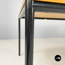 Charger l'image dans la galerie, Dining table or desk in wood and black metal, 1980s