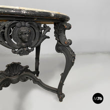Charger l'image dans la galerie, Coffe table in wood and marble, late 1900th