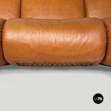 Carica l'immagine nel visualizzatore di Gallery, Modular brown leather sofa, 1970s