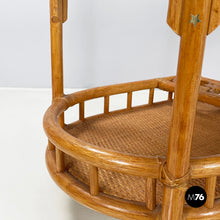 画像をギャラリービューアに読み込む, Double-shelf cart in rattan and bamboo, 1960s