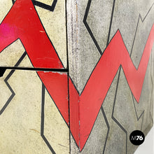 将图片加载到图库查看器,Chest of drawers in gray wood with broken stripes, 1990s