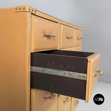 Carica l'immagine nel visualizzatore di Gallery, Chest of drawers in beige leather, 2000s