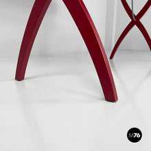 画像をギャラリービューアに読み込む, Console in burgundy wood and metal, 1980s