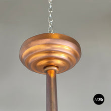 Load image into Gallery viewer, Chandelier in copper and glass, 1940s
