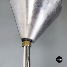 Charger l'image dans la galerie, Chandelier in opaline glass and chromed metal, 1980s