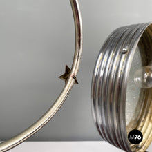 画像をギャラリービューアに読み込む, Table lamp with crafted glass, metal and wood, 1980s