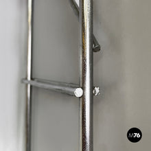 Load image into Gallery viewer, Modular wall bookcase in white metal and steel, 1980s