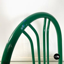 画像をギャラリービューアに読み込む, Green metal and grey straw chairs, 1980s