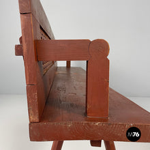 画像をギャラリービューアに読み込む, Bench in red wood, 1930s