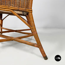 Load image into Gallery viewer, Two-seater outdoor bench in rattan, 1960s