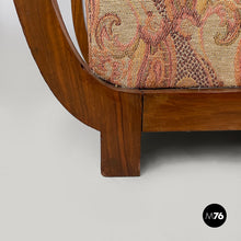Load image into Gallery viewer, Armchairs in wood and fabric, 1930s
