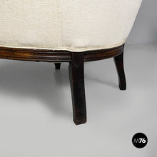 Load image into Gallery viewer, Armchairs in wood and white fabric, 1930s
