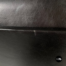 将图片加载到图库查看器,Office armchair in black leather and metal, 1980s