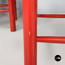 将图片加载到图库查看器,Chairs in red wood and straw, 1970s
