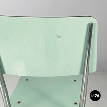 将图片加载到图库查看器,Chairs in aqua green formica and metal, 1960s