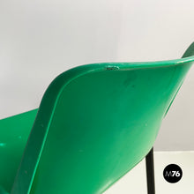 画像をギャラリービューアに読み込む, Stackable chairs in green plastic and black metal, 2000s