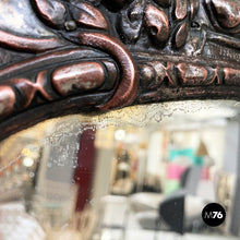 画像をギャラリービューアに読み込む, Oval wall mirror in silvered copper, early 1900s