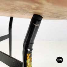 画像をギャラリービューアに読み込む, Coffee table in red marble, black metal and brass, 1960s