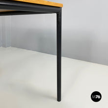 Charger l'image dans la galerie, Dining table or desk in wood and black metal, 1980s