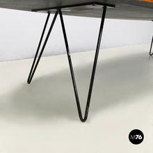 画像をギャラリービューアに読み込む, Coffee table in wood and black metal, 1960s