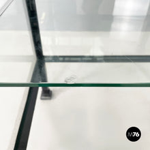 画像をギャラリービューアに読み込む, Display cabinet in glass and black metal, early 1900s