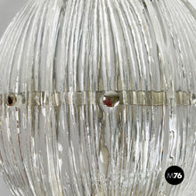 画像をギャラリービューアに読み込む, Pineapple-shaped wall lamp in fluted glass, 1980s