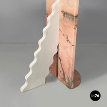 Load image into Gallery viewer, Display stand in white and pink marble, 1970s