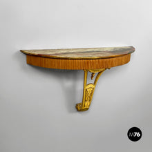Load image into Gallery viewer, Wall console with onyx and wood, 1950s