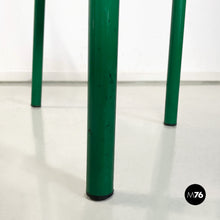 画像をギャラリービューアに読み込む, Green metal and grey straw chairs, 1980s