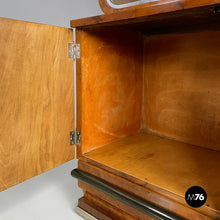 Load image into Gallery viewer, Asymmetrical wooden sideboard with glass display cabinet, 1920s