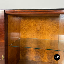 Load image into Gallery viewer, Bar cabinet with lamp in wood, mirror and glass, 1930s