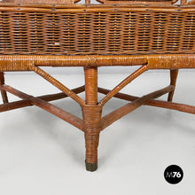 Load image into Gallery viewer, Two-seater outdoor bench in rattan, 1960s