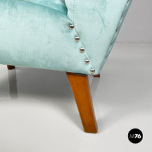 Load image into Gallery viewer, Armchairs in light blue and wood, 1950s
