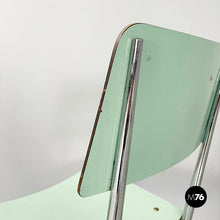 将图片加载到图库查看器,Chairs in aqua green formica and metal, 1960s