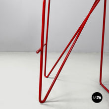 Load image into Gallery viewer, Stools in wood and red metal, 1980s