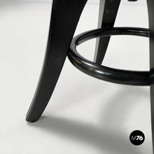 Load image into Gallery viewer, Black wooden stool, early 1900s